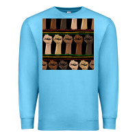 Ocean Blue melanin rised fist seamless pattern Premium Sweatshirt - BundleAndBundleShop