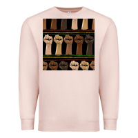 Pale Pink melanin rised fist seamless pattern Premium Sweatshirt - BundleAndBundleShop