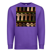 Purple melanin rised fist seamless pattern Premium Sweatshirt - BundleAndBundleShop