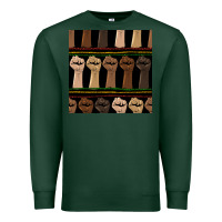 Sports Green melanin rised fist seamless pattern Premium Sweatshirt - BundleAndBundleShop