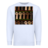 White melanin rised fist seamless pattern Premium Sweatshirt - BundleAndBundleShop
