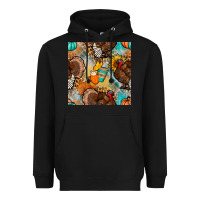 Black thanksgiving turkey seamless pattern Heavyweight Hoodie - BundleAndBundleShop