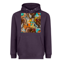 Plum thanksgiving turkey seamless pattern Heavyweight Hoodie - BundleAndBundleShop