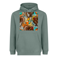 Sage thanksgiving turkey seamless pattern Heavyweight Hoodie - BundleAndBundleShop