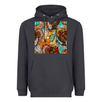 Smoke thanksgiving turkey seamless pattern Heavyweight Hoodie - BundleAndBundleShop