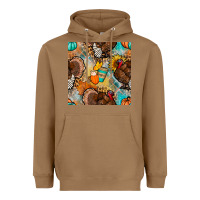 Toasted Coconut thanksgiving turkey seamless pattern Heavyweight Hoodie - BundleAndBundleShop
