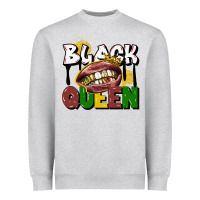 Heather Grey black queen Heavyweight Sweatshirt - CowGirlArtShop
