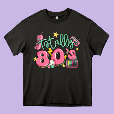 Totally 80s Retro Vintage Heavy Core Tee Designed By Maliassmallbusiness