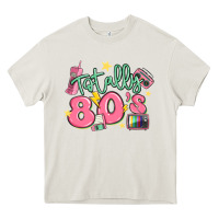 Cream totally 80s retro vintage Heavy Core Tee - MaliasSmallBusiness