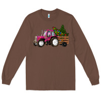 Chestnut Pink Christmas Farm Tractor Long Sleeve Tee - RanaPortraitStore