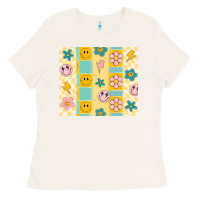 Bone retro daisy Ladies Tee - MaliasSmallBusiness