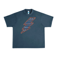 Midnight Navy Western Orange Border Aztec Lightning Urban Heavy Tee - Bettercallsaul