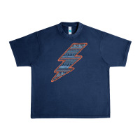 Navy Western Orange Border Aztec Lightning Urban Heavy Tee - Bettercallsaul