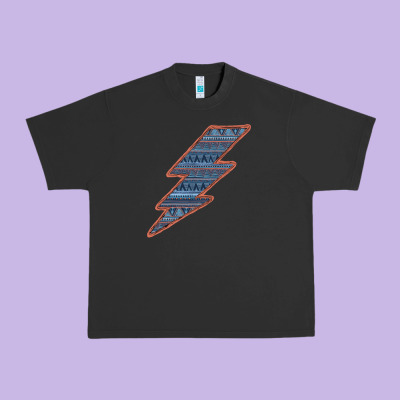 Western Orange Border Aztec Lightning Urban Heavy Tee Designed By Bettercallsaul