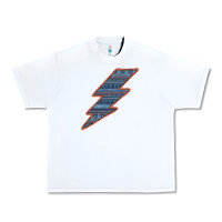White Western Orange Border Aztec Lightning Urban Heavy Tee - Bettercallsaul
