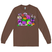 Chestnut Halloween Coffee Cups Long Sleeve Tee - texasbilliewilder