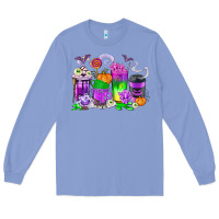 Colony Blue Halloween Coffee Cups Long Sleeve Tee - texasbilliewilder