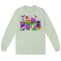 Matcha Halloween Coffee Cups Long Sleeve Tee - texasbilliewilder