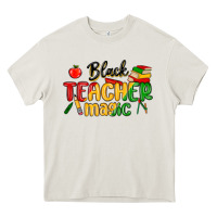 Cream black teacher magic juneteenth Heavy Core Tee - MaliasSmallBusiness