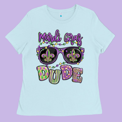 Mardi Gras Dude Ladies Tee Designed By Maliassmallbusiness