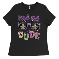 Black mardi gras dude Ladies Tee - MaliasSmallBusiness