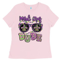 Bubblegum Pink mardi gras dude Ladies Tee - MaliasSmallBusiness