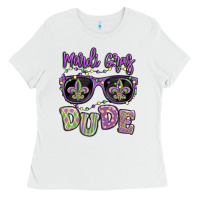 White mardi gras dude Ladies Tee - MaliasSmallBusiness