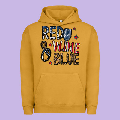 Red Wine Blue Urban Hoodie Designed By Cowhidedigitalart