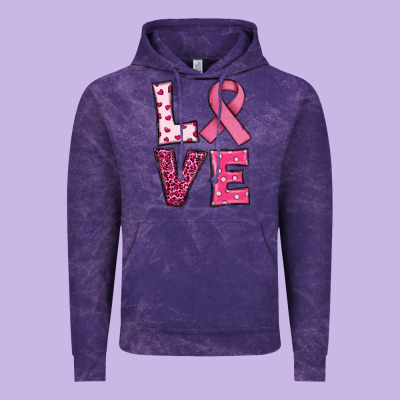 Western Breast Cancer Love Vintage Hoodie Designed By Ranaportraitstore