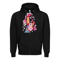 Black Cancer high heels Breast Cancer Zipper Hoodie - FaDigitalArtStudio
