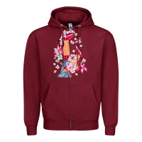 Burgundy Cancer high heels Breast Cancer Zipper Hoodie - FaDigitalArtStudio