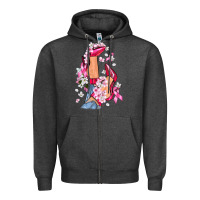 Charcoal Heather Cancer high heels Breast Cancer Zipper Hoodie - FaDigitalArtStudio