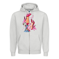 Dove Grey Cancer high heels Breast Cancer Zipper Hoodie - FaDigitalArtStudio