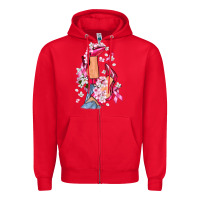 Red Cancer high heels Breast Cancer Zipper Hoodie - FaDigitalArtStudio