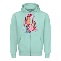 Seafoam Cancer high heels Breast Cancer Zipper Hoodie - FaDigitalArtStudio