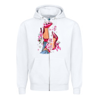 White Cancer high heels Breast Cancer Zipper Hoodie - FaDigitalArtStudio