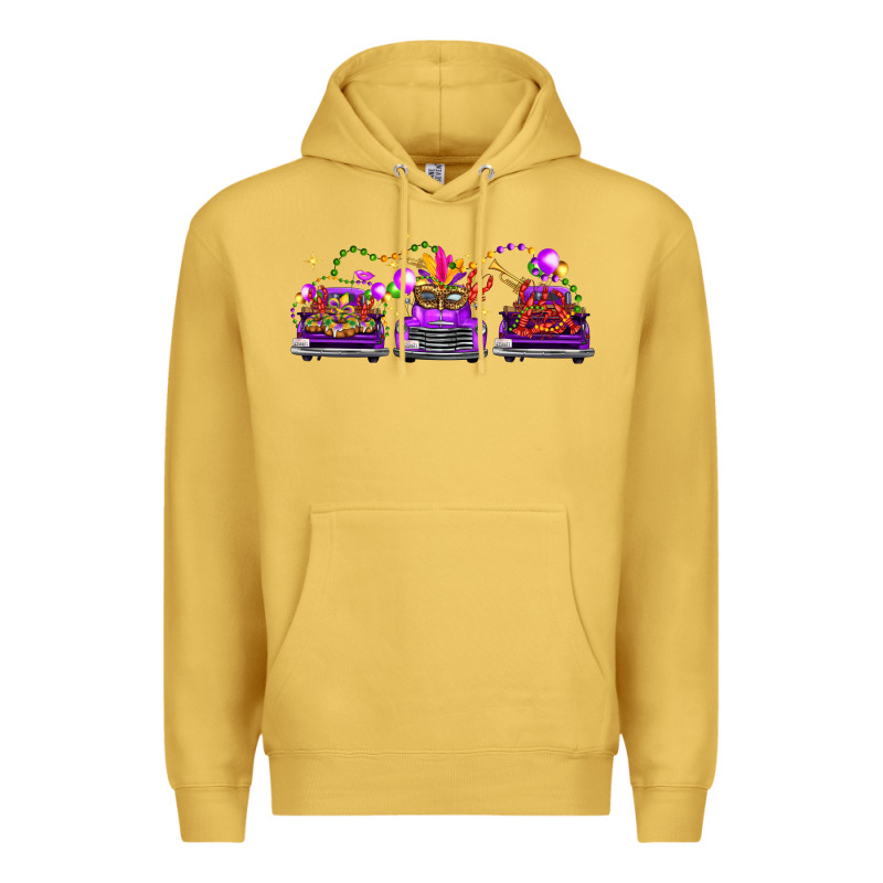 Mardi Gras Farm Trucks Premium Hoodie by FaDigitalArtStudio | Teevron