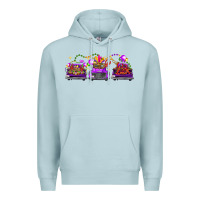 Blue Mist Mardi Gras Farm Trucks Premium Hoodie - FaDigitalArtStudio