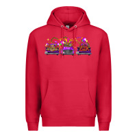 Cardinal Mardi Gras Farm Trucks Premium Hoodie - FaDigitalArtStudio