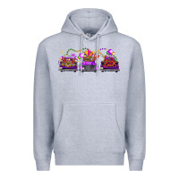 Heather Grey Mardi Gras Farm Trucks Premium Hoodie - FaDigitalArtStudio