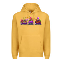 Mustard Mardi Gras Farm Trucks Premium Hoodie - FaDigitalArtStudio