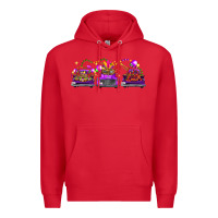 Red Mardi Gras Farm Trucks Premium Hoodie - FaDigitalArtStudio