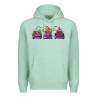 Seafoam Mardi Gras Farm Trucks Premium Hoodie - FaDigitalArtStudio