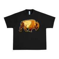 Black Desert Landscape Bison Silhouette Urban Heavy Tee - Bettercallsaul