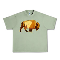 Oil Green Desert Landscape Bison Silhouette Urban Heavy Tee - Bettercallsaul