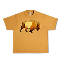 Peanut Butter Desert Landscape Bison Silhouette Urban Heavy Tee - Bettercallsaul