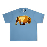 Pebble Blue Desert Landscape Bison Silhouette Urban Heavy Tee - Bettercallsaul