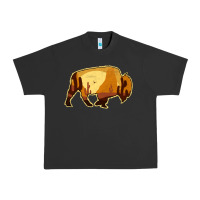 Pigment Black Desert Landscape Bison Silhouette Urban Heavy Tee - Bettercallsaul