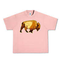 Salmon Desert Landscape Bison Silhouette Urban Heavy Tee - Bettercallsaul