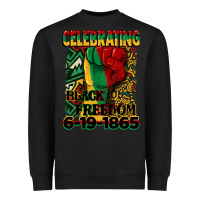 Black celebrating black freedom 6 19 1865 juneteenth Heavyweight Sweatshirt - CowGirlArtShop